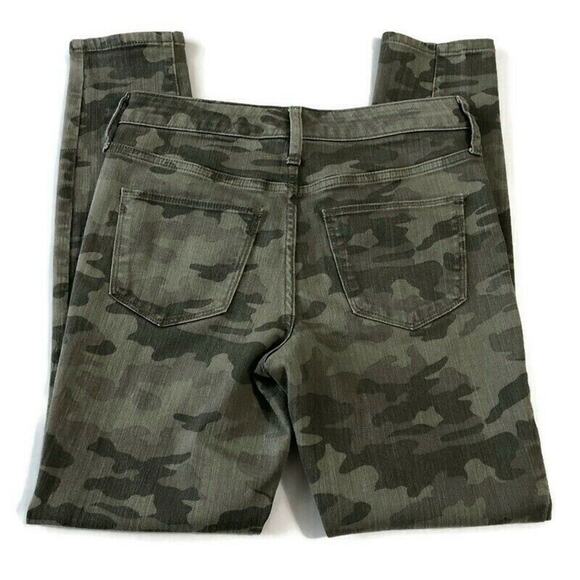Universal Thread Womens Jeans Size 4 27R High Rise Skinny Green Camo Denim Jeans - Picture 6 of 8